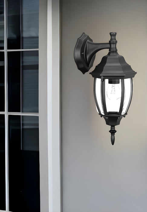 Matte Black Hanging Globe Lantern Wall Light