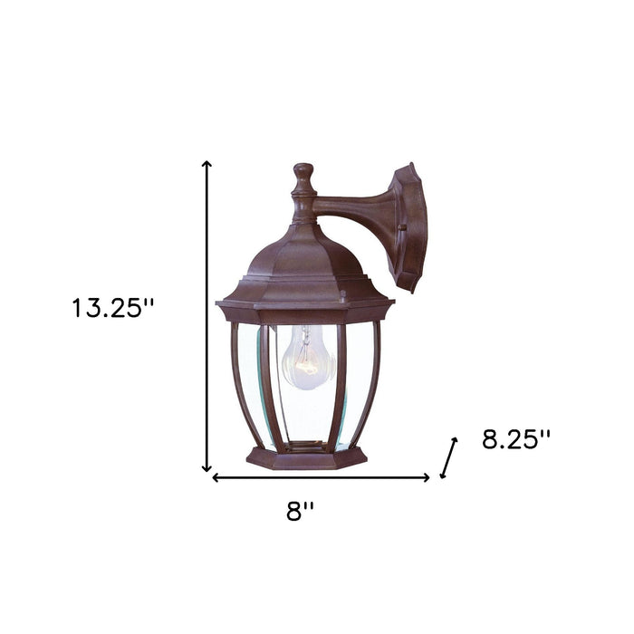 Dark Brown Wide Hanging Lantern Wall Light