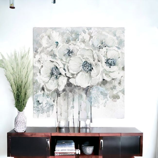 Winter Blues Flower Unframed Print Wall Art