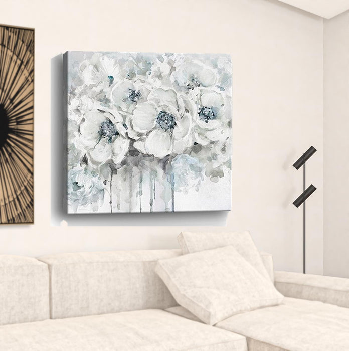 Winter Blues Flower Unframed Print Wall Art