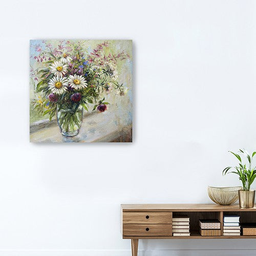 Pretty Vase Of Flowers Unframed Print Wall Art