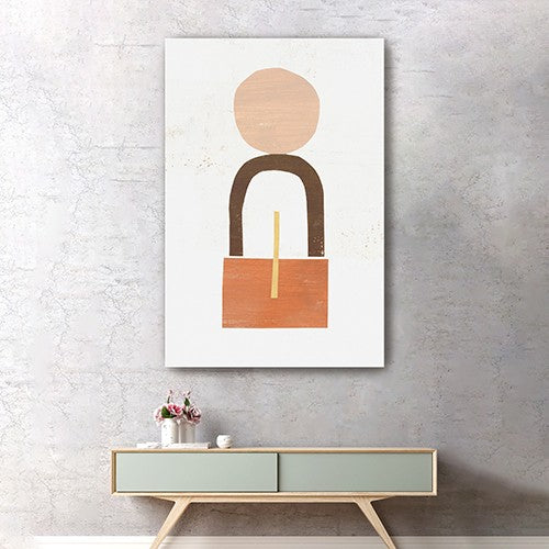 Abstract Orange Shapes In Balance Unframed Print Wall Art