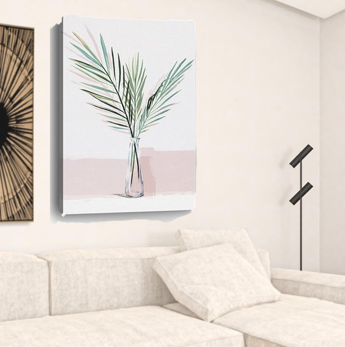 Pretty Green Foliage Pink Unframed Print Wall Art