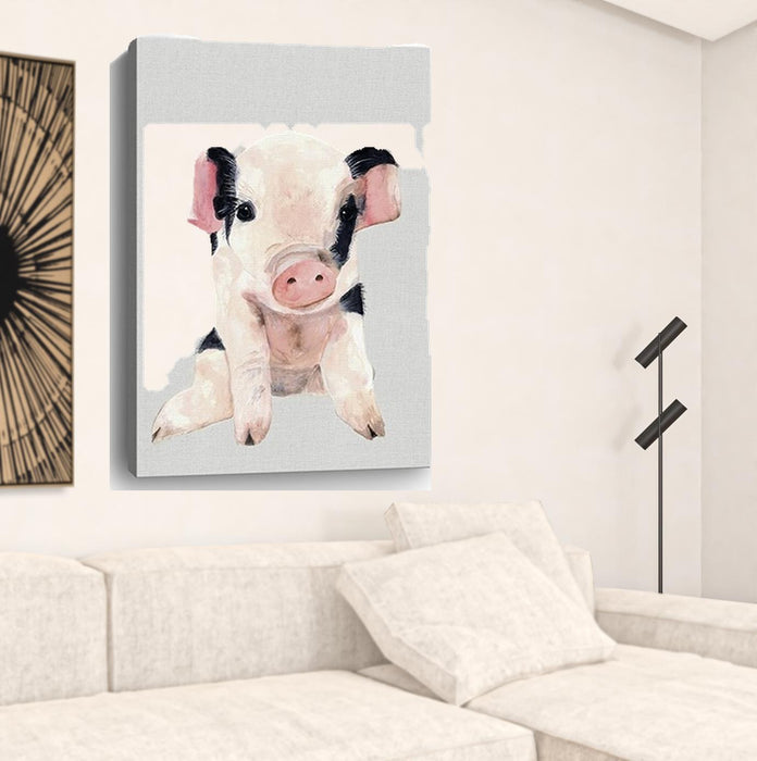 Cute Pink Piglet Unframed Print Wall Art