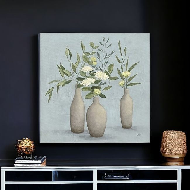 Bohemian Flowers In Ceramic Vases Unframed Print Wall Art