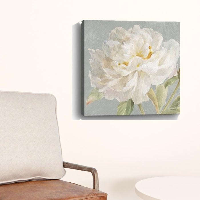 Angelic White Peony Flower Unframed Print Wall Art