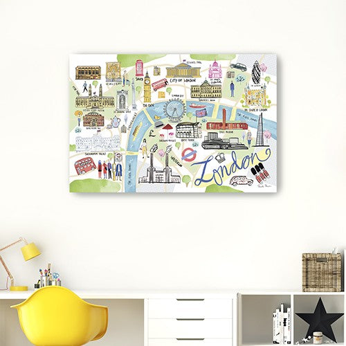 Fun Illustrated London Map Unframed Print Wall Art