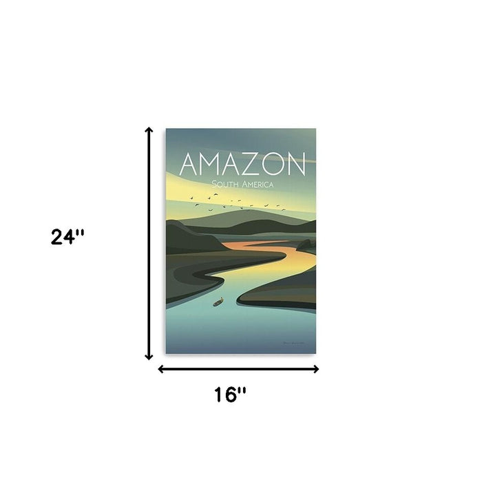 24" x 16" Vibrant South American Amazon Canvas Wall Art