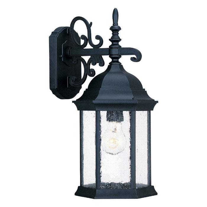 Petite Matte Black Domed Hanging Lantern Wall Light