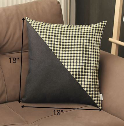 Yellow Houndstooth Modern Decorative Throw Pillow