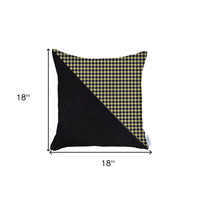 Yellow Houndstooth Modern Decorative Throw Pillow