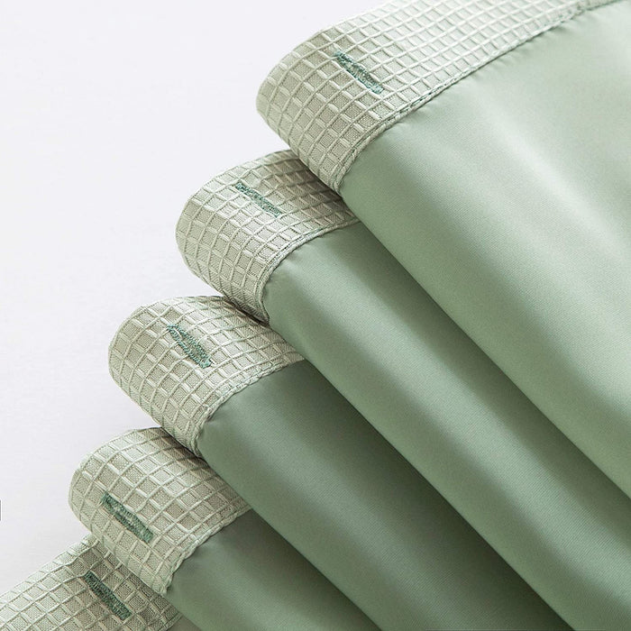 Sage Green Modern Grid Shower Curtain and Liner Set