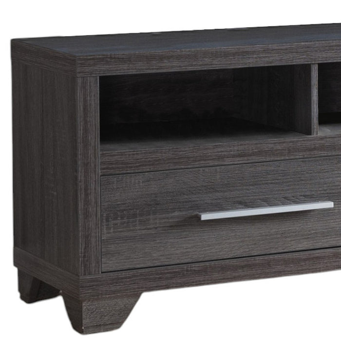 60" Gray Cabinet Enclosed Storage TV Stand