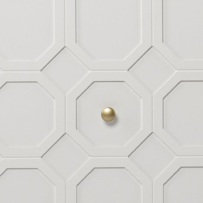 White and Gold Moroccan Dynasty Two Door Accent Cabinet