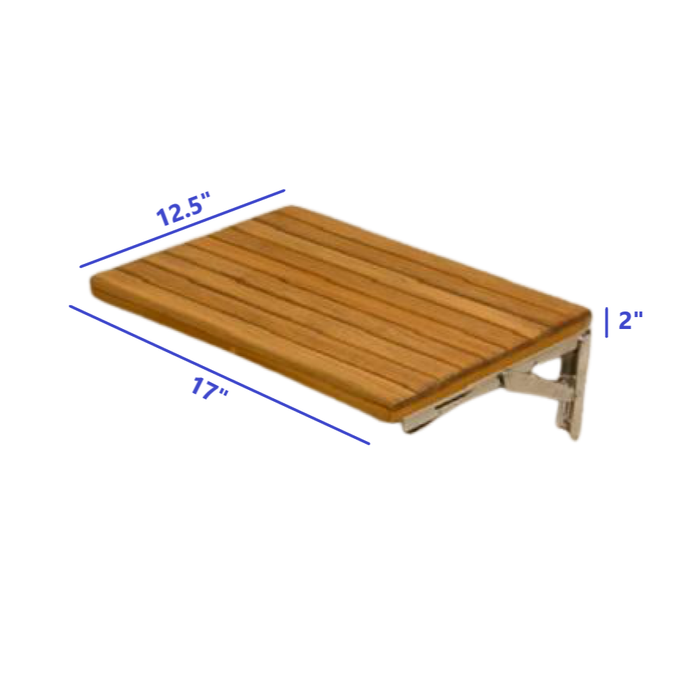 17" Premium Wall Mount Teak Shower Bench