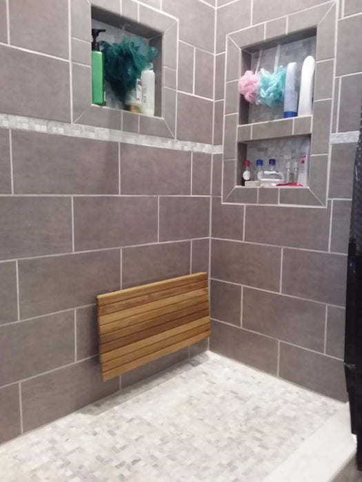 24" Premium Wall Mount Teak Shower Bench