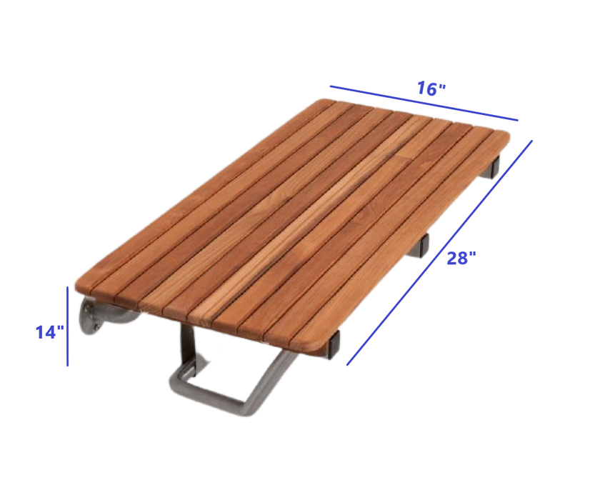 28" Premium Wall Mount Teak Shower Bench