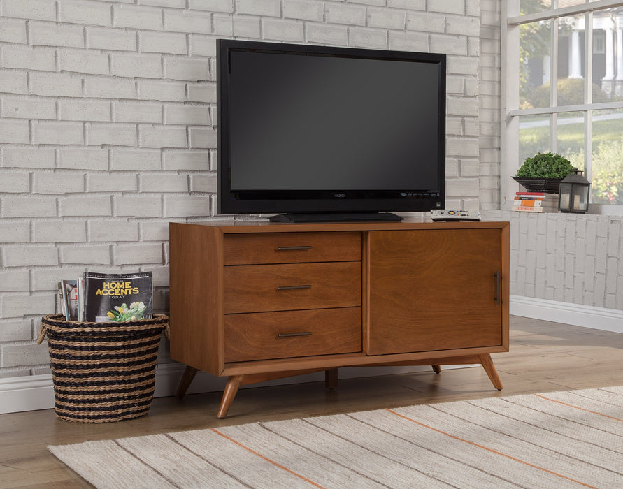 50" Mahogany Solid Wood Enclosed and Open Storage TV Stand