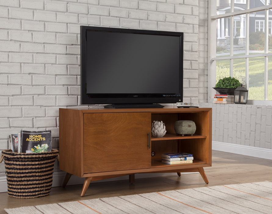 50" Mahogany Solid Wood Enclosed and Open Storage TV Stand