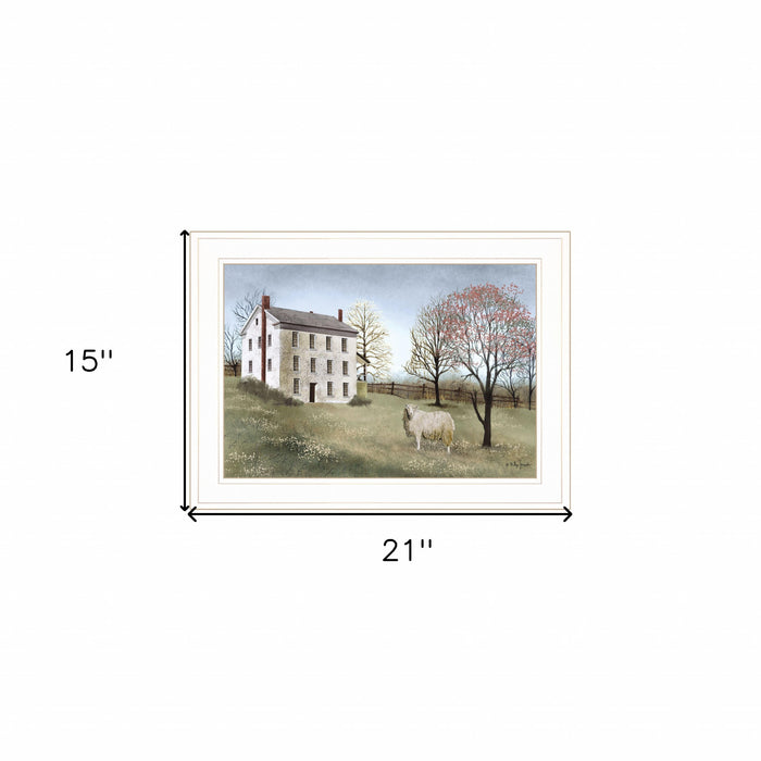 Spring at White House Farm 1 White Framed Print Wall Art