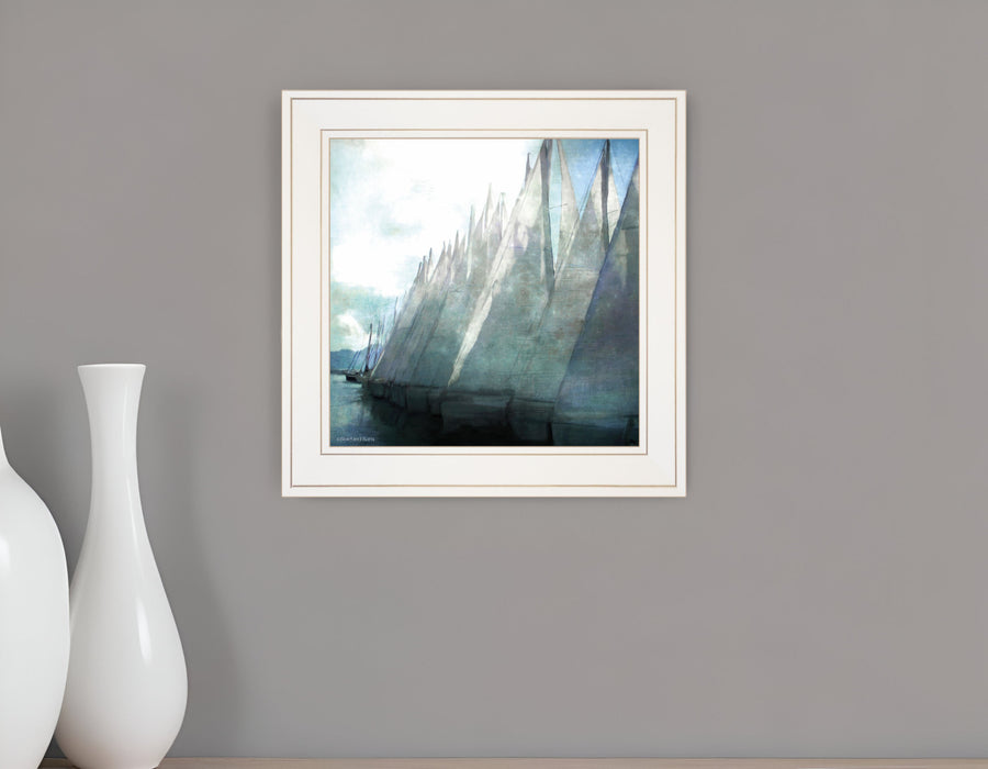 Sailboat Marina I 2 White Framed Print Wall Art