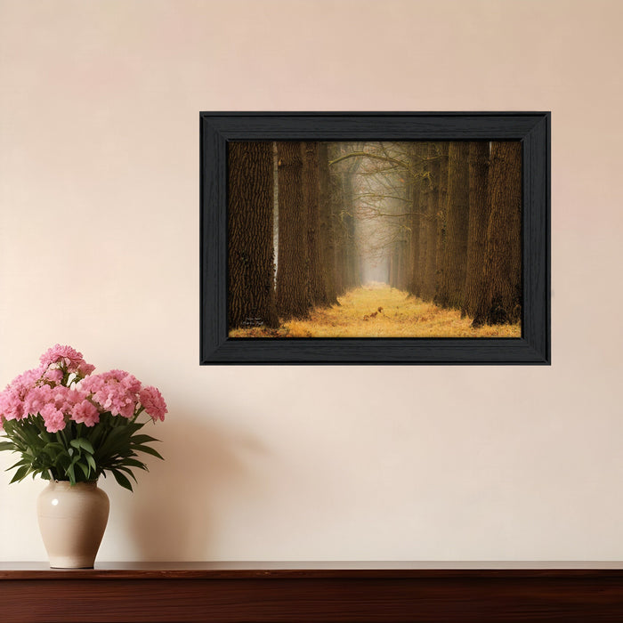 Yellow Path Black Framed Print Wall Art