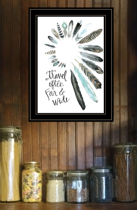 Travel Often Far and Wide 2 Black Framed Print Wall Art