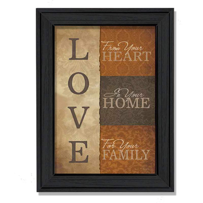 Love 3 Black Framed Print Wall Art