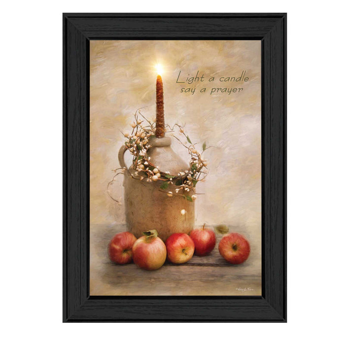 Say A Prayer 2 Black Framed Print Wall Art