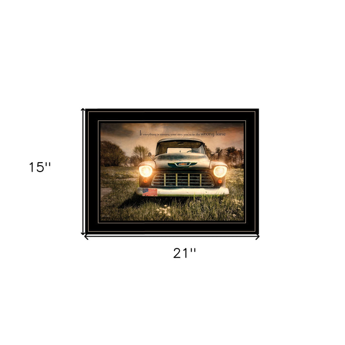 Wrong Lane 2 Black Framed Print Wall Art