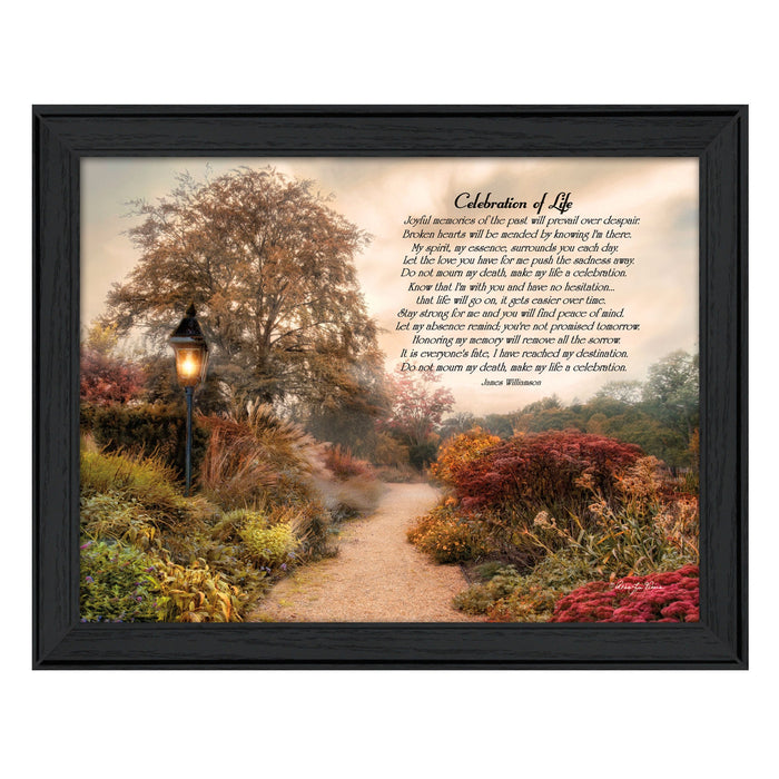 Celebration of Life Black Framed Print Wall Art