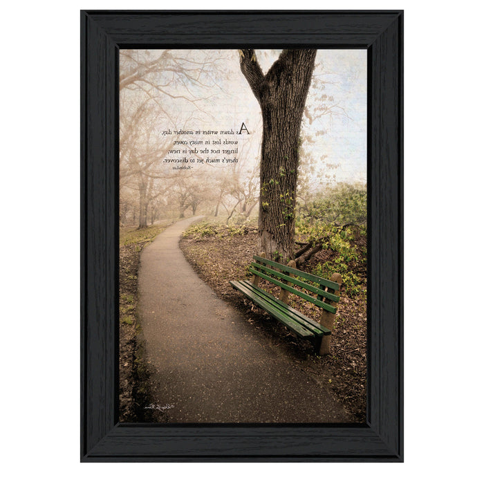 Through the Mist Black Framed Print Wall Art