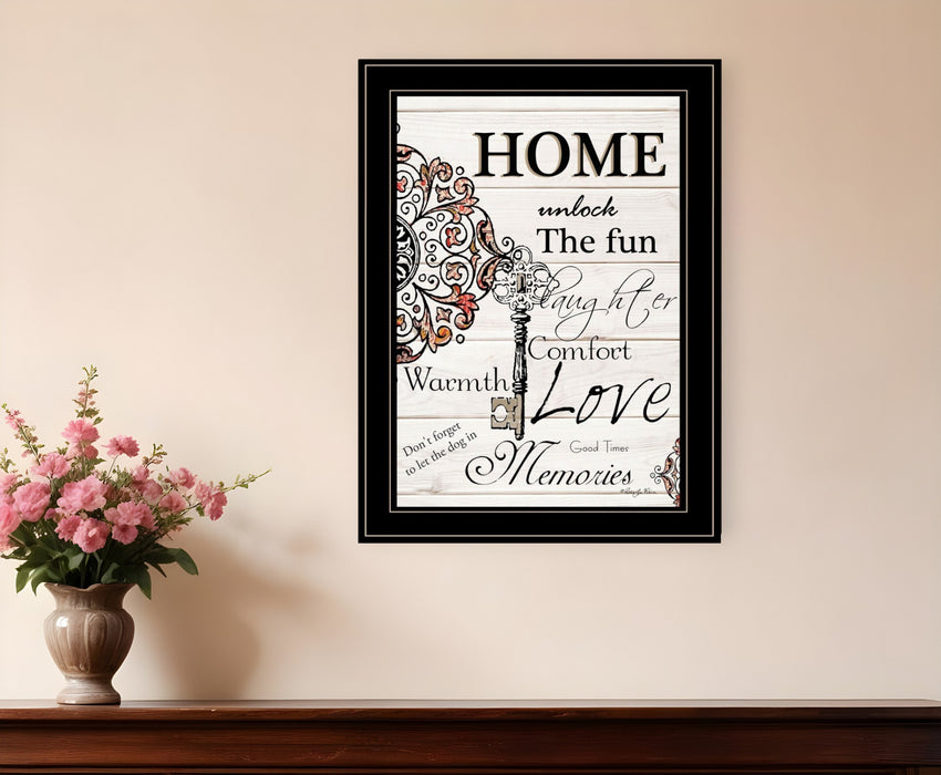 Home or Laughter 2 Black Framed Print Wall Art