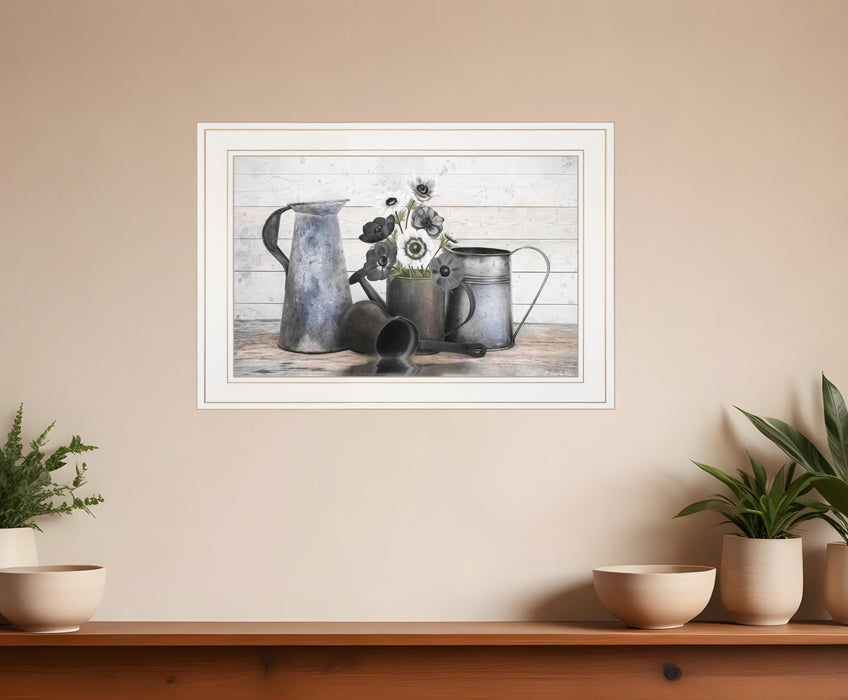 Floral Farmhouse I 1 White Framed Print Wall Art