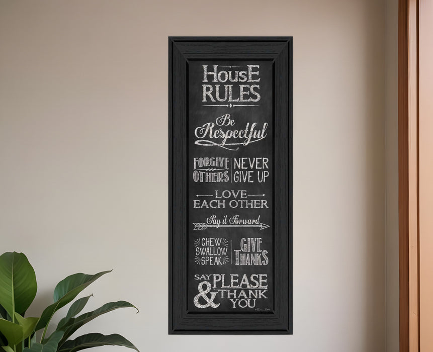 House Rules Black Framed Print Wall Art