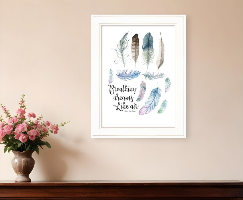 Breathing Dreams Like Air 1 White Framed Print Wall Art