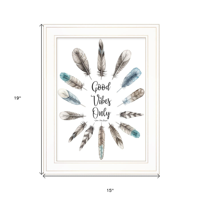 Good Vibes Only 1 White Framed Print Wall Art