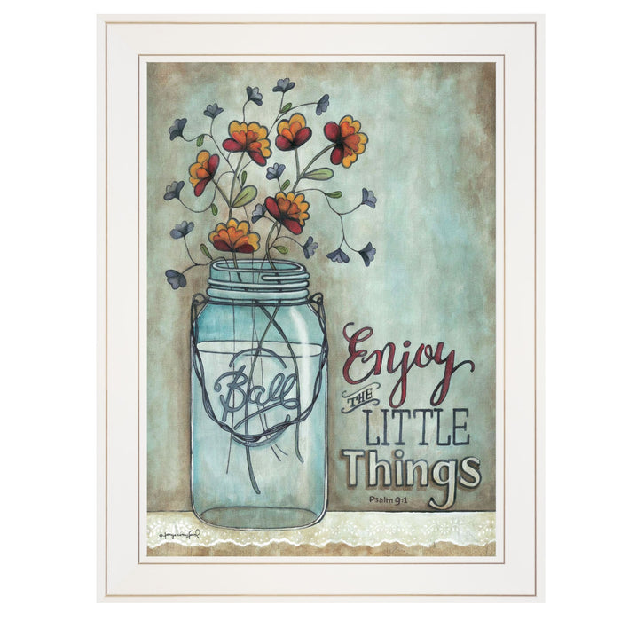 Enjoy the Little Things 1 White Framed Print Wall Art