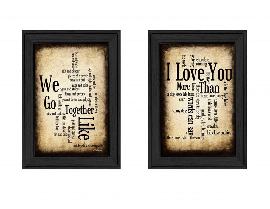 Set Of Two Sentiment Black Framed Print Wall Art