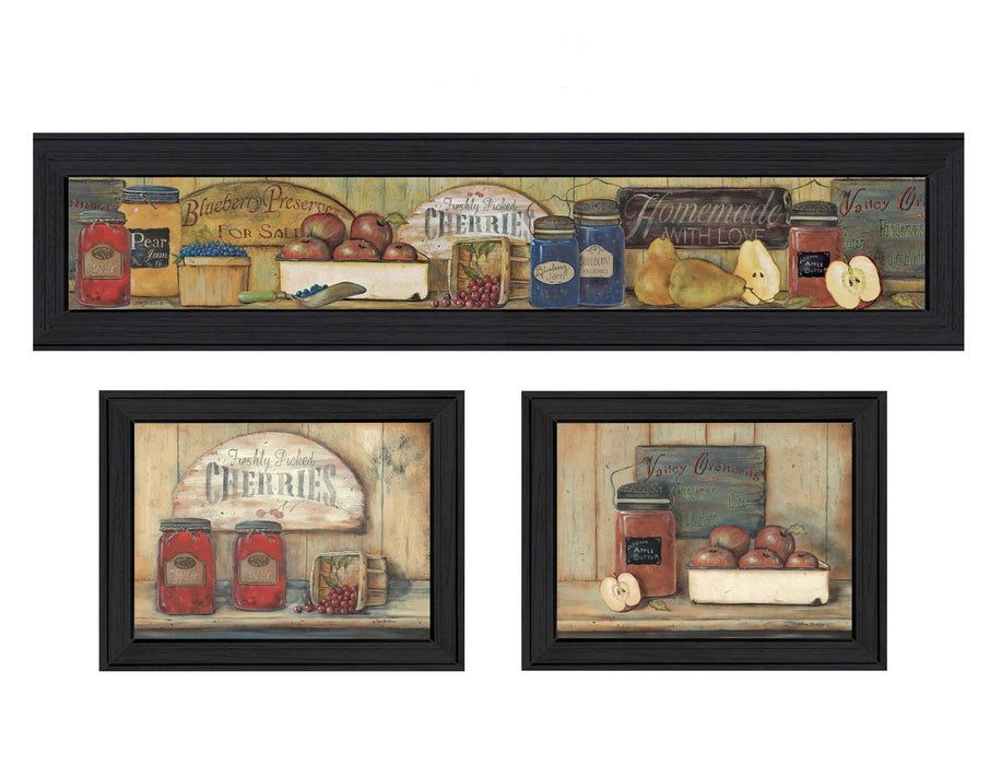 Set Of Three Kitchen Black Framed Print Kitchen Wall Art