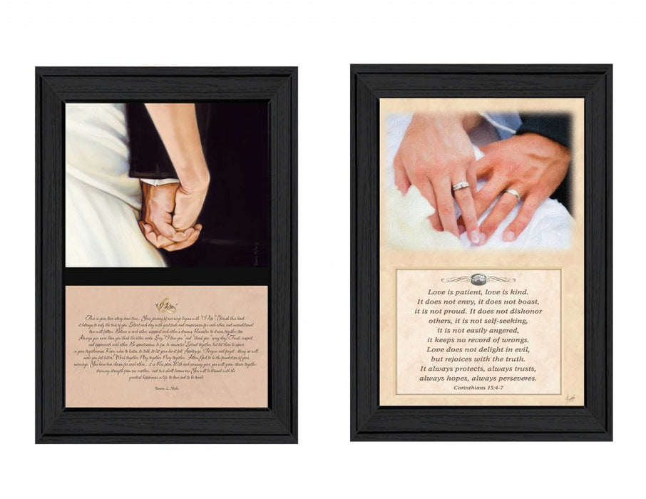 Set Of Two Marriage Black Framed Print Wall Art