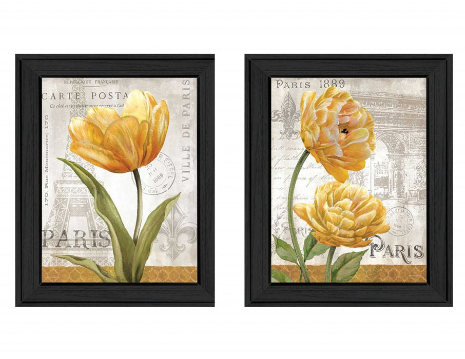 Set Of Two Paris Black Framed Print Wall Art