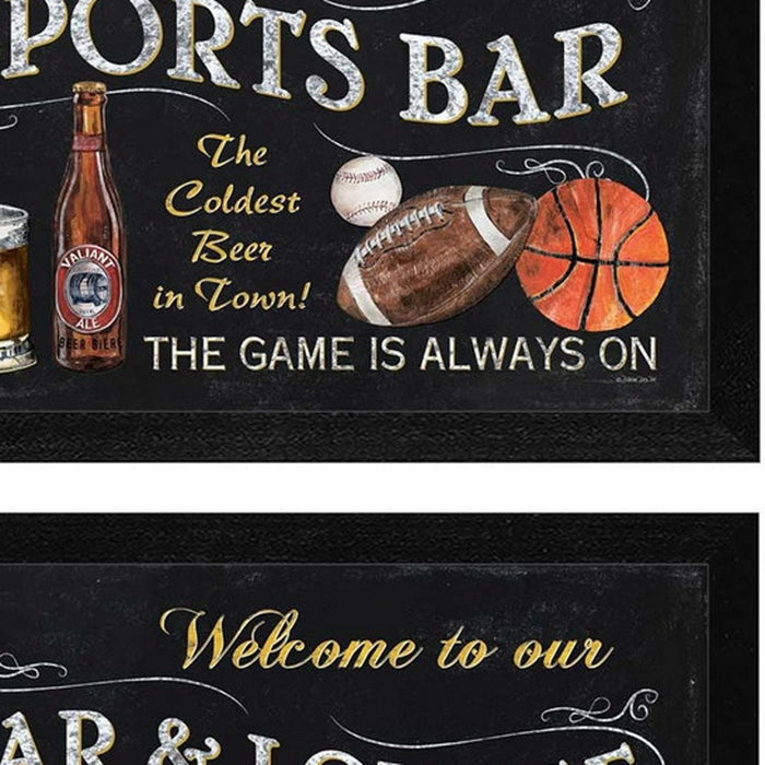 Set Of Two Sports Bar Black Framed Print Wall Art