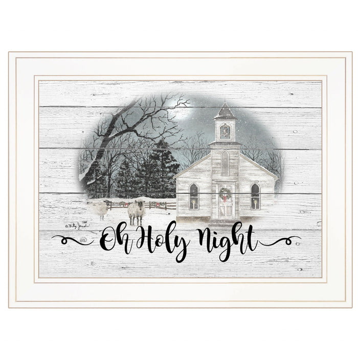 OH HOLY Night 2 White Framed Print Wall Art