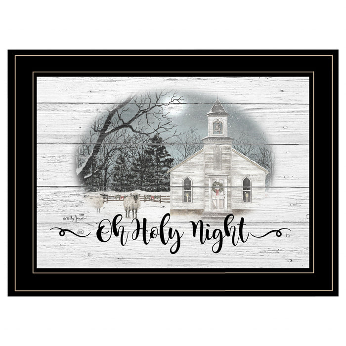 OH HOLY Night 3 Black Framed Print Wall Art