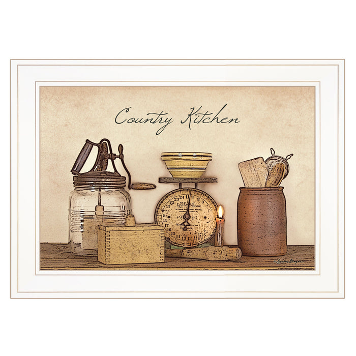 Country Kitchen White Framed Print Kitchen Wall Art