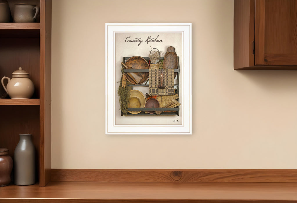 Country Kitchen 12 White Framed Print Kitchen Wall Art