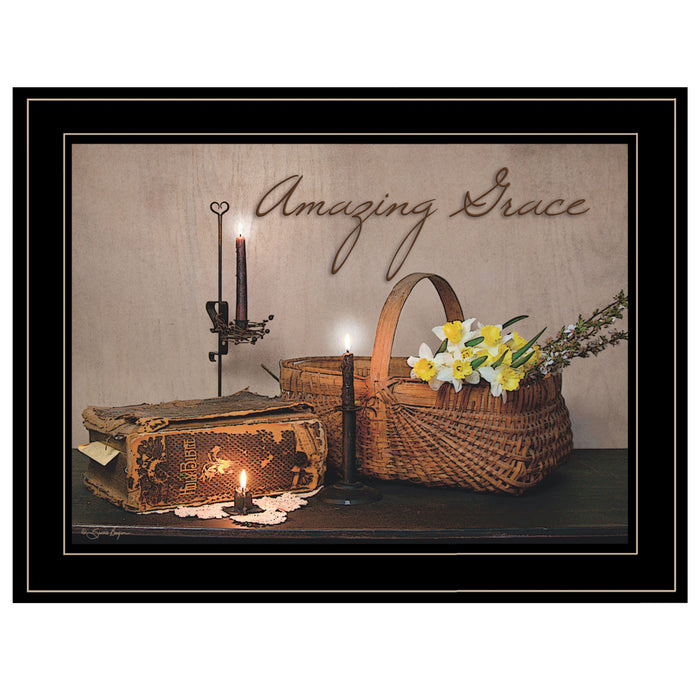 Amazing Grace Black Framed Print Kitchen Wall Art