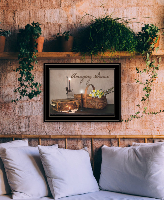 Amazing Grace Black Framed Print Kitchen Wall Art