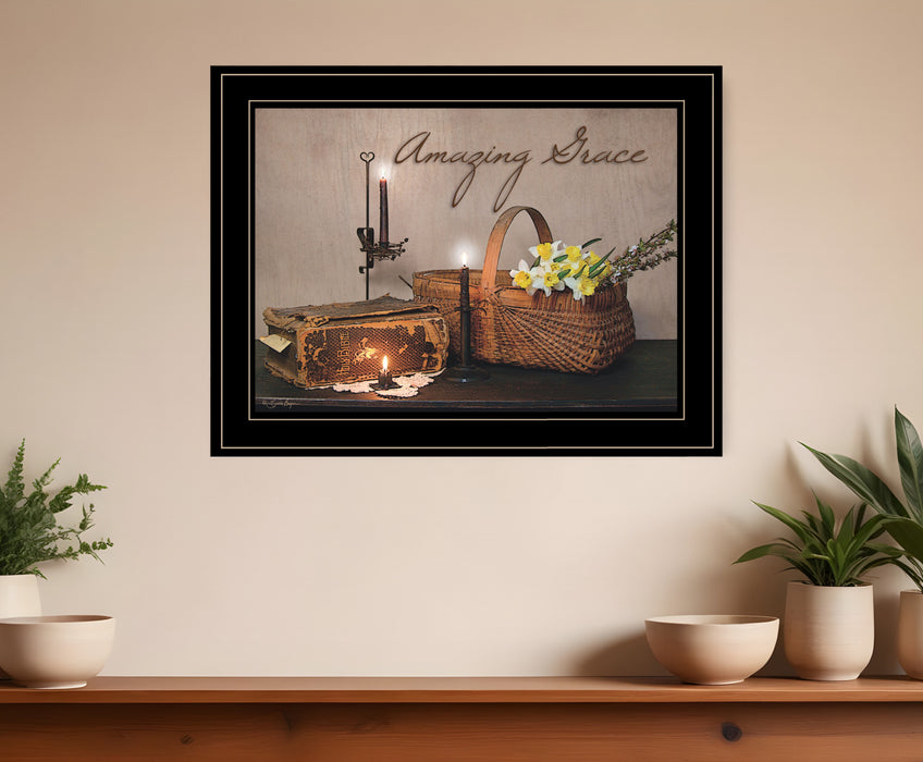 Amazing Grace Black Framed Print Kitchen Wall Art